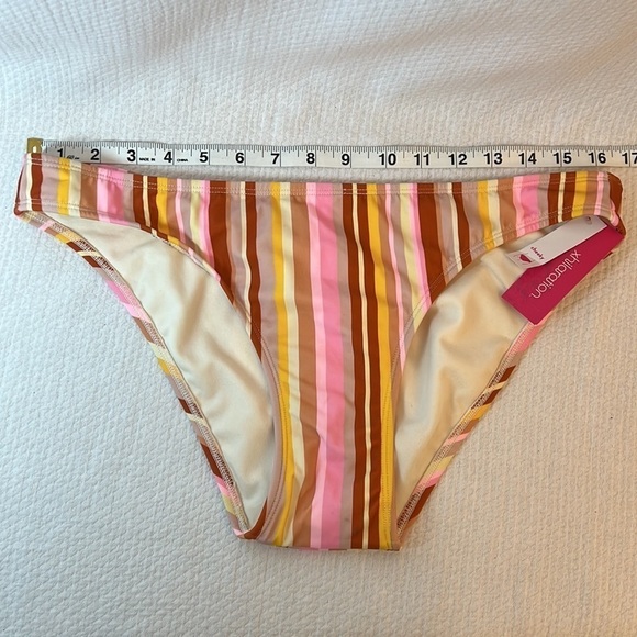 Xhilaration Vertical Stripes Bikini Set Scoop‎ Neck Bralette Cheeky Bottom XL - Picture 5 of 16